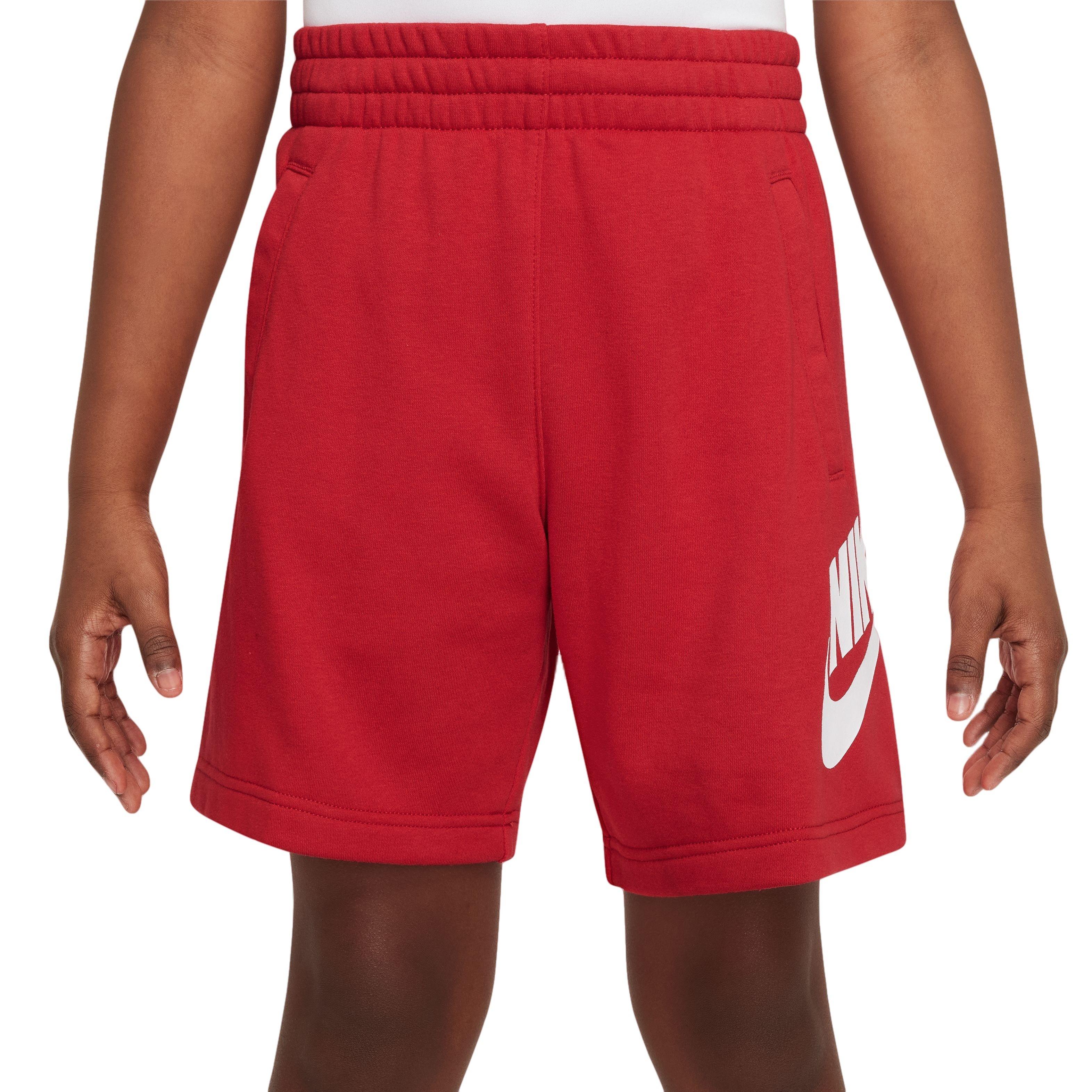 Nike Big Boys' Sportswear Club French Terry Shorts-Red/White